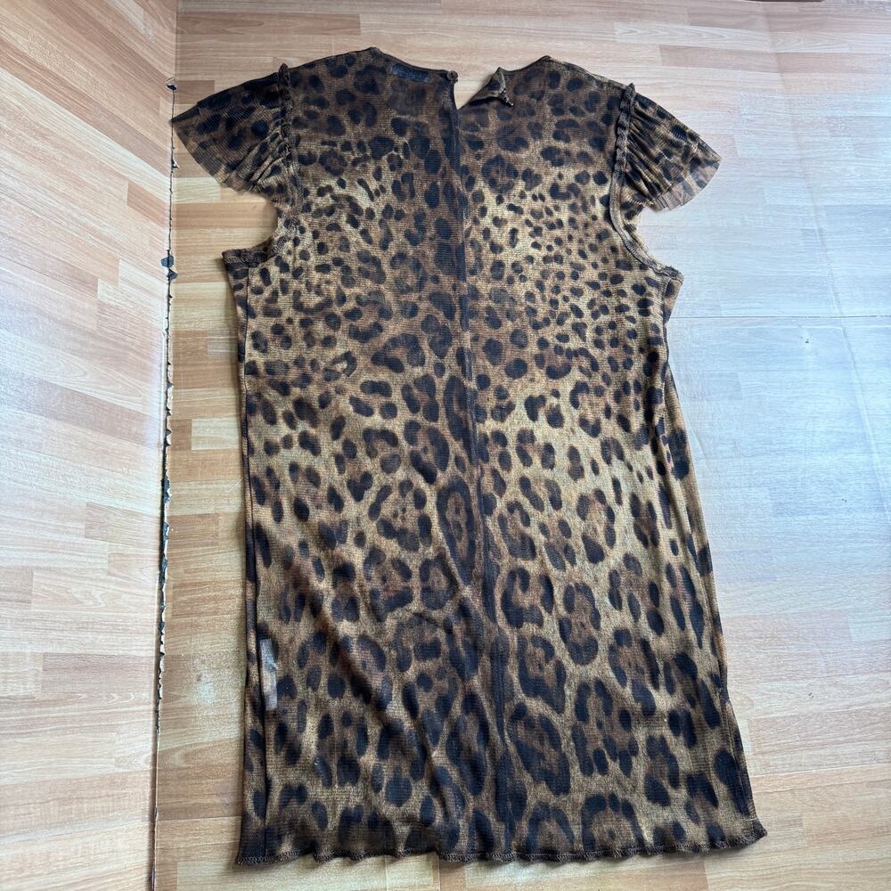 Vintage Dolce & Gabbana Leopard Print Mesh Top Dress IT 46 US 10 - Picture 10 of 11